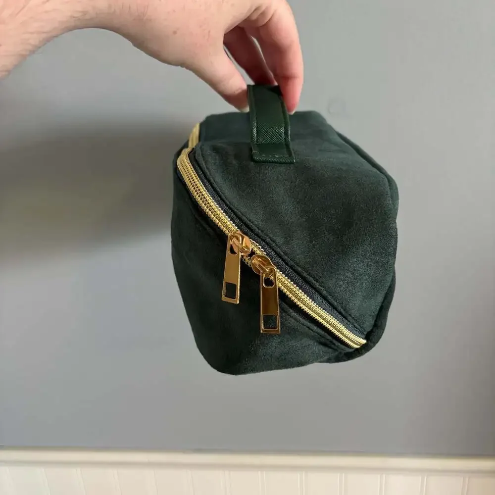 Green makeup pouch large size New